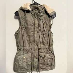 YMI Olive Green Hooded Vest